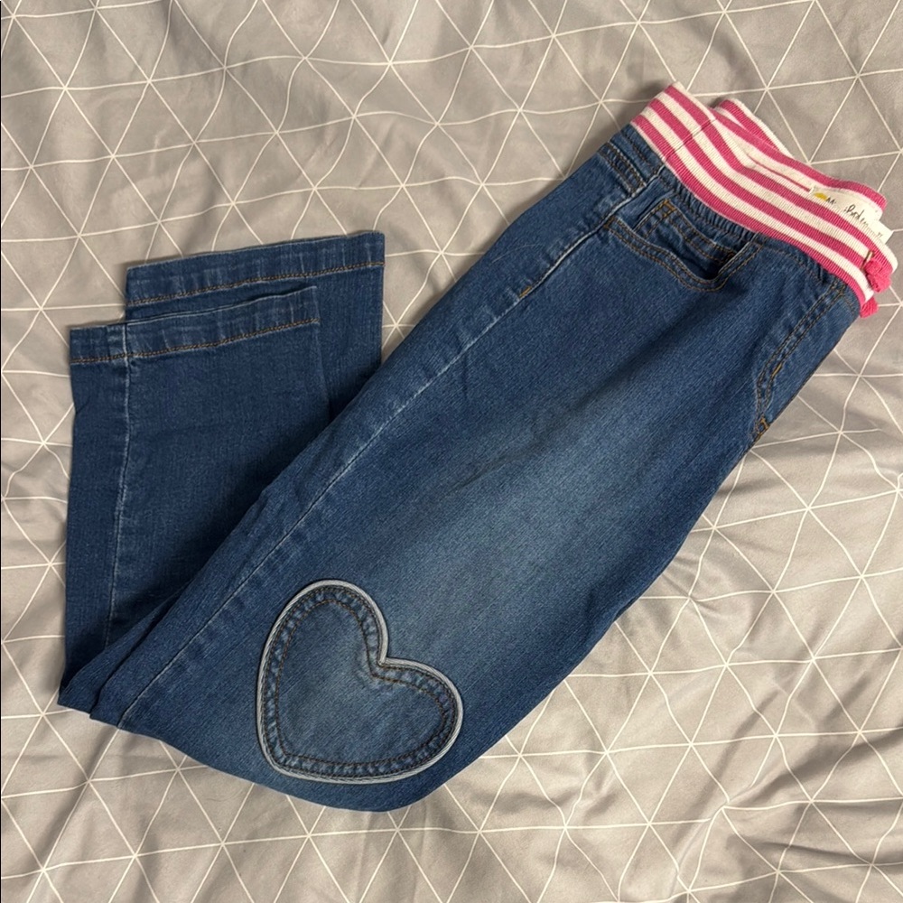 Mini Boden Relaxed Fit Jeans with Heart pockets and heart knee patches